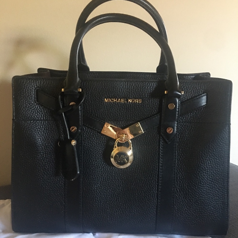 Michael Kors black leather handbag
